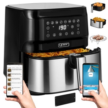 4w1 Frytkownica beztłuszczowa Air Fryer Yoer +WiFi 6L 1700W +Programator