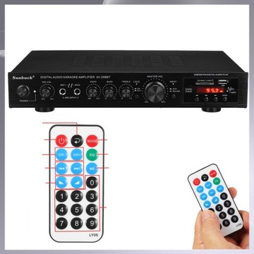 AMPLITUNER WZMACNIACZ HI-FI STEREO BLUETOOTH RADIO CYFROWY WZMACNIACZ USB