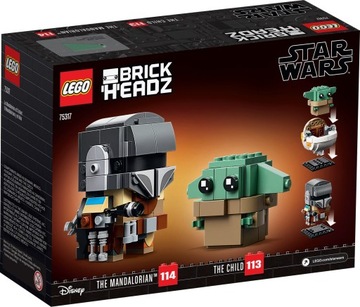 LEGO 75317 BrickHeadz Star Wars Мандалорец и Мандалорский ребенок НОВИНКА