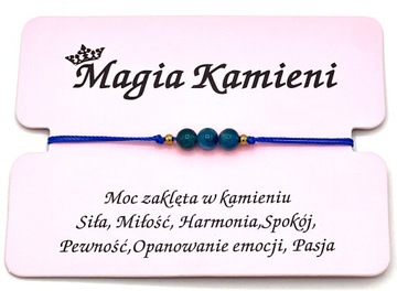 Apatyt, bransoletka z kamieniami