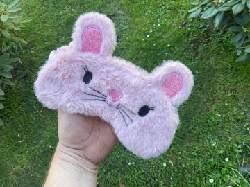 МАСКА ДЛЯ СПАНИЯ ДЛЯ ГЛАЗ ДЛЯ РАССЛАБЛЕНИЯ СНА МЫШКА РОЗОВАЯ OLDMAN KIDS