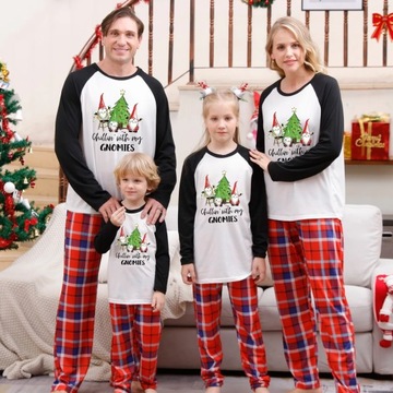 PIŻAMA Rodzinna piżama bożonarodzeniowa zestaw 2024 nadruk kreskówkowy mama
