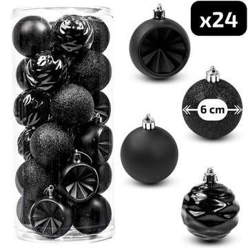 РОЖДЕСТВЕНСКИЕ ШАРЫ РОЖДЕСТВЕНСКИЕ ЕЛОЧНЫЕ ШАРИКИ НАБОР НЕБЕРИМЫХ ЧЕРНЫХ МАТОВЫХ ВАЗ 24