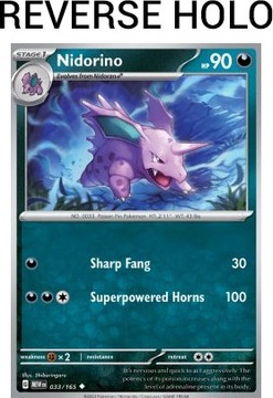 Karta Pokemon Nidorino (MEW 033) 33/165 Reverse Holo