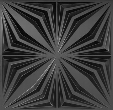 Panel Ścienny Brylant Czarny Czerń Panele Ścienne 3D PCV Wodoodporne 50x50