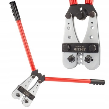 Инструмент для обжима медно-алюминиевых наконечников, пресс для кабелей сечением 10–120 мм2.