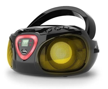 Auna 10029814 Boombox z odtwarzaczem CD czarny Disco Light Bluetooth