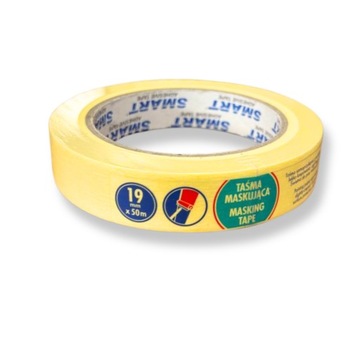 TAŚMA MALARSKA PAPIEROWA ŻÓŁTA MASKUJĄCA 19mm x 50m SMART OCHRONNA
