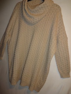 Sweter H&M z golfem 54 56 z wełną beżowy