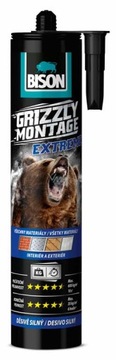Bison Grizzly Montage Extreme White mocny i szybki klej montażowy 435 g