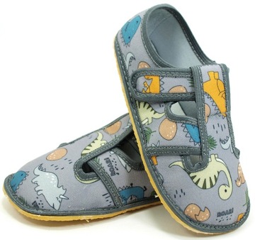27 RAWEKS paputki dinozaury kapcie lekkie BAREFOOT 17,5 cm