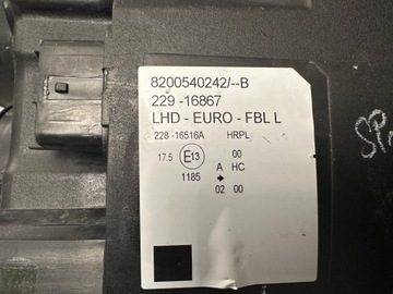 RENAULT MODUL 04-08 SVĚTLO LEVÝ ORIGINÁLNÍ PALCŮ EVROPA