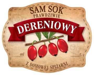 SOK DERENIOWY - Etykieta na słoik