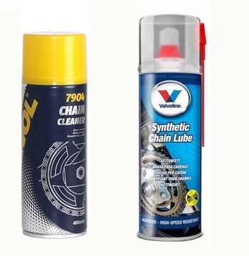 Zestaw Smar do Łańcucha Czyściwo Mannol Cleaner 7904 + smar Chain Valvoline