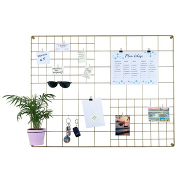 Organizer Tablica siatka z drutu 70x50 kolor biały