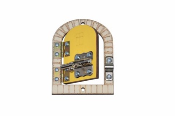 ЖЕЛТАЯ РЕТРО-ДВЕРЬ С ЗАЩЕЛКОЙ, СЕНСОРНАЯ ПЛАТА