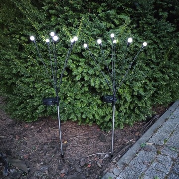 Садовый светильник на солнечных батареях Tree Balls 6 светодиодов ХОЛОДНЫЙ БЕЛЫЙ черный 75 см