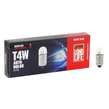 Żarówka T4W 12V 4W Ba9S Homologacja Kpl. 10Szt.