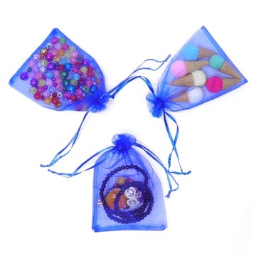 Пакеты из органзы 100 шт 10х15 Темно-Синий для конфет