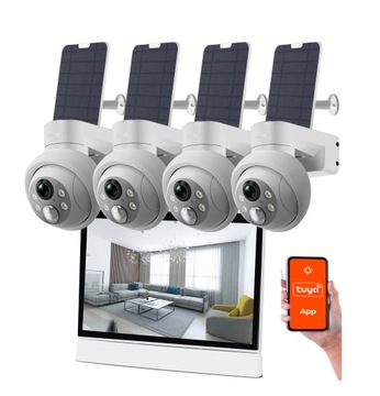 Zestaw kamer solarnych wifi na baterie nagrywarka z dotykowym ekranem 7cali