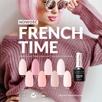 Лак для ногтей Claresa French Time Hybrid Оттенки розового 5г На выбор