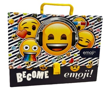 Twarda teczka z rączką zamykana 31,5 x 25 x 5,5 cm EMOJI St. Majewski