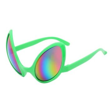 Alien Costume Glasses Silver Frame Gray Lens