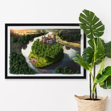 Картина мхом Замок на холме 60х40