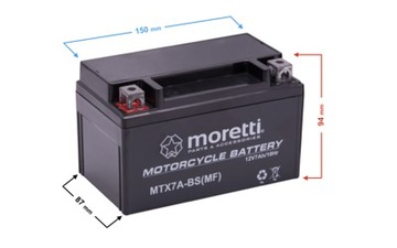 Żelowy akumulator 7Ah MTX7A-BS GEL MORETTI