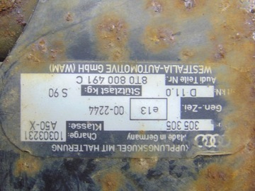 HAK HOLOWNICZY BELKA KULA WESTFALIA AUDI A4 B8 KOMBI 8T0800491C