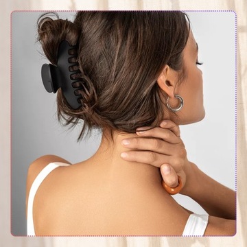 Набор из 4 черных однотонных заколок для волос, большая пряжка, классические зажимы.