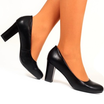 Черные туфли на высоком каблуке, элегантные женские туфли