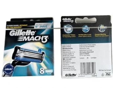 8 ОРИГИНАЛЬНЫХ КАРТРИДЖЕЙ С ЛЕЗВИЯМИ ДЛЯ НОЖЕЙ ДЛЯ БРИТЬЯ GILLETTE MACH3 MACH 3