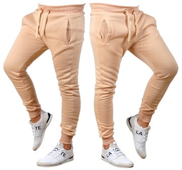 k01 r. L MĘSKIE SPODNIE DRESOWE JOGGERY GŁADKIE