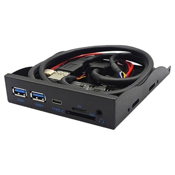 Hub USB Panel przedni typu C Czytnik kart SD/TF USB3.2 Gen1 5 Gb/s, wysoki
