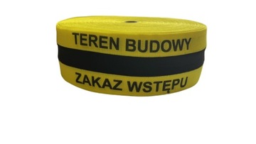 Taśma BHP Ostrzegawcza TEREN BUDOWY 100m Dwustronna Wodoodporna