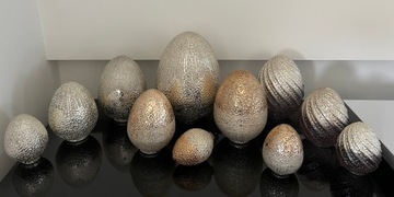 JAJO WIELKANOCNE SZKLANA ZŁOTA OZODBA FIGURKA WIELKANOCNA 25 CM