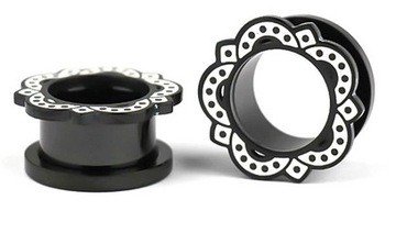 Plug plugi tunel czarny Mandala stal tribal 10mm
