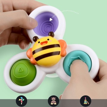 СПИННЕР С ПРИСОСКОЙ СЕНСОРНАЯ ВАННА ПОДАРОЧНАЯ ПОГРЕМКА 3 ШТ.