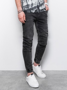 Spodnie męskie jeansowe joggery czarne P907 L