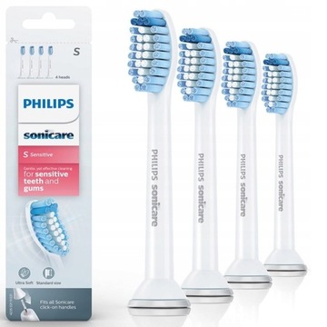 Oryginalne Końcówki Philips Sonicare Sensitive S - Białe 4 szt.--30