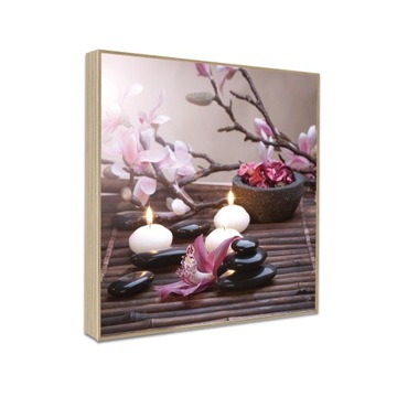 Obraz kwiaty spa 30x30 cm na ścianę w ramie do salonu