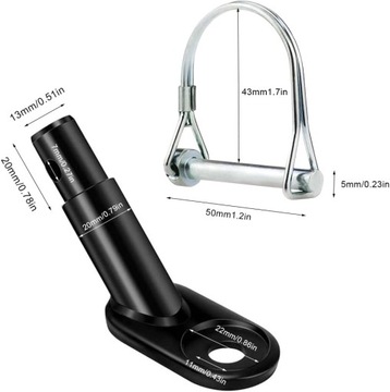 РУЧКА ДЛЯ ВЕЛОСИПЕДНОГО ПРИЦЕПА ДЛЯ СТУПИЦЫ ОСИ + 3 ЗАЖИМА КРЕПЛЕНИЯ