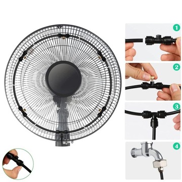 ВЕНТИЛЯТОР, СИСТЕМА ТУМЫВАНИЯ ТЕРРАСЫ С РАСПЫЛИТЕЛЕМ ВОДЫ + ШЛАНГ 5 М