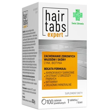 HAIR TABS EXPERT 100 tabletek DROŻDŻE PIWNE