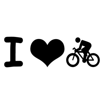 Naklejka I LOVE BIKE ROWER na samochód wodoodporna