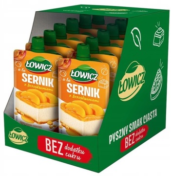 12x ŁOWICZ MUS DESER SERNIK Z BRZOSKWINIAMI 100G