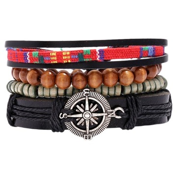 1Pc Leather Woven Bracelets Adjustable Bangle