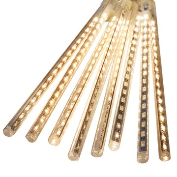 SPADAJĄCE SOPLE LAMPKI LED 80cm METEORYT ŚNIEG 24H