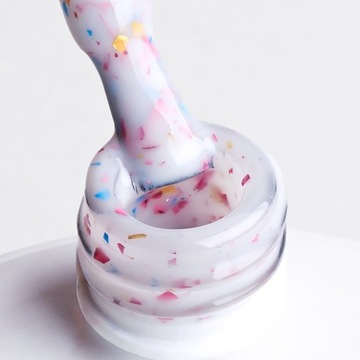 Каучуковая база Glammy Base Milk Confetti, база 2в1 и цвет NaiLac, 7 мл